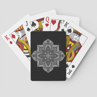 Mandala neutre en gris et noir Cartes à jouer