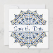 Mandala noir et or Enregistrer la date Invitation (Devant)