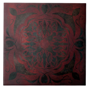 mandala noir romantique élégant carreau de céramiq