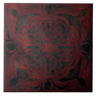 mandala noir romantique élégant carreau de céramiq