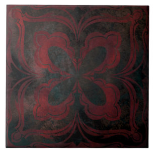 mandala noir romantique élégant carreau de céramiq