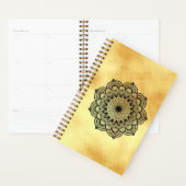 Mandala noir sur fond or doux (Devant avec enveloppe)