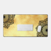 Mandala noir sur fond or doux (Clavier et souris)