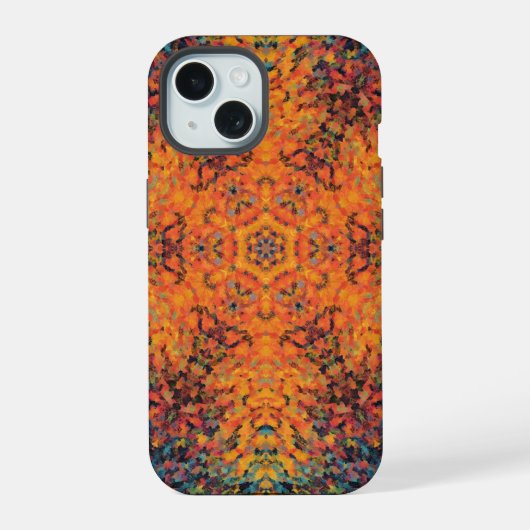 Mandala Numérique Orange Bleu et Jaune (Verso)