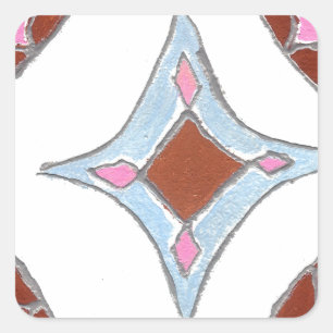 Mandala olieverfschilderij Art Print Vierkante Sticker