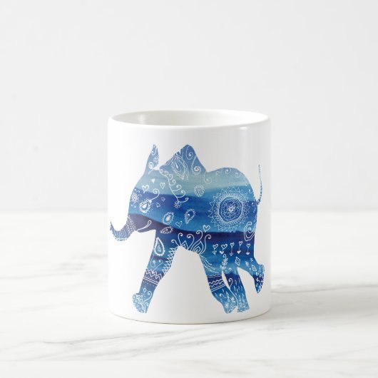 Mandala Olifant Art Wit 325 ml Classic Mok (Center)