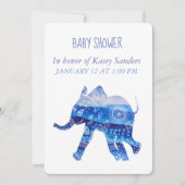 Mandala Olifant Baby shower Uitnodiging Kaart (Voorkant)