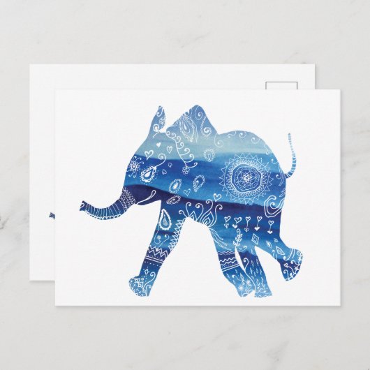 Mandala olifant Briefkaart (Voorkant / Achterkant)