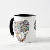 Mandala Olifant Koffie Mok (Voorkant links)