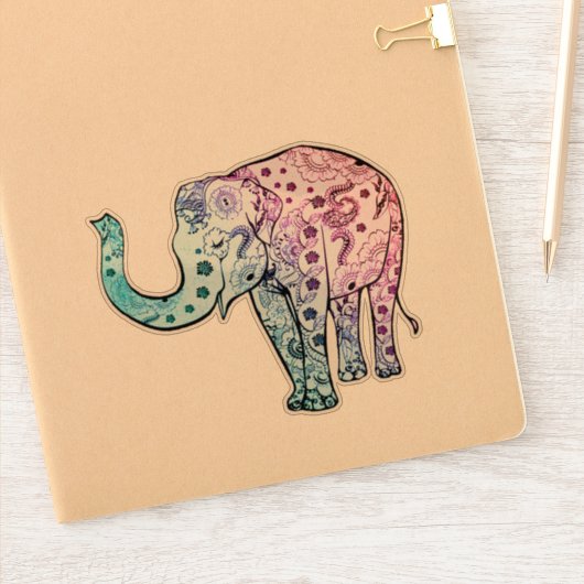 Mandala-olifant Sticker (Notitieboek)
