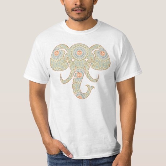 Mandala Olifantenkop Ontwerp T-shirt (Voorkant)