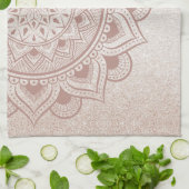 Mandala Om Glitter Roos Gold Dusty Pink Yoga Home Theedoek (Gevouwen)