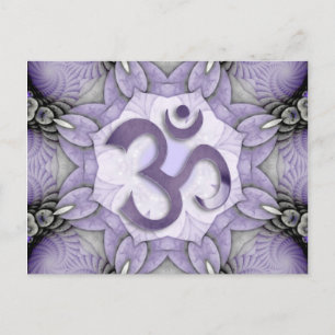 MANDALA OM - violet Briefkaart