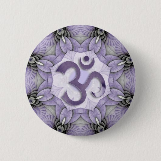 MANDALA OM - violet Ronde Button 5,7 Cm (Voorkant)