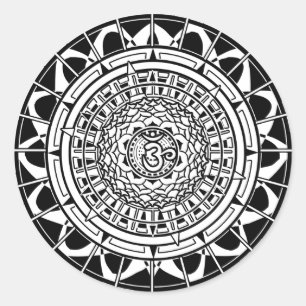 Mandala Om (witte) Sticker