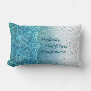 Mandala Ombre Blue White Lumbar Pillow Kussen