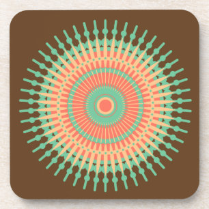 Mandala-ontwerp groen, oranje Indisch Onderzetter