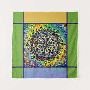 Mandala-ontwerpset van vloermatten wandkleed