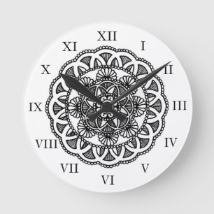 Mandala Ontwerpwandklok Ronde Klok