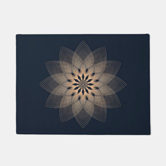 Mandala op blauw deurmat (Voorkant)