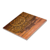 Mandala op hout tegeltje (Zijkant)