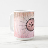  Mandala op peky roze glas Koffiemok (Voorkant links)