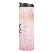  Mandala op peky roze glas Thermosbeker (Geroteerd rechts)