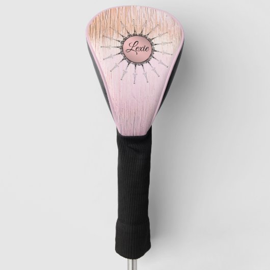 Mandala op Roze Frosted Glass Gepersonaliseerd Golfheadcover (Voorkant)