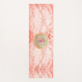 Mandala op roze marmer yogamat (Voorkant)