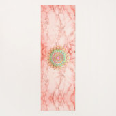 Mandala op roze marmer yogamat (Achterkant)