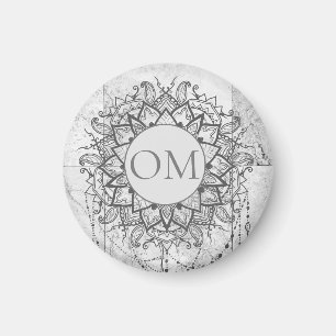 Mandala op Silver Marble Magneet