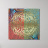 Mandala op veren - omwikkeld canvas (Voorkant)