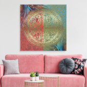 Mandala op veren - omwikkeld canvas (Insitu (Woonkamer))