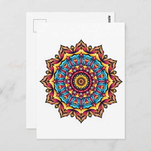 Mandala op wit briefkaart (Voorkant / Achterkant)