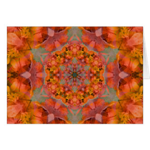 Mandala orange de peluche - carte