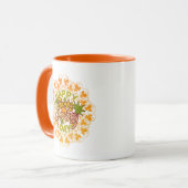 Mandala orange de Thanksgiving orament feuille MUG (Devant gauche)