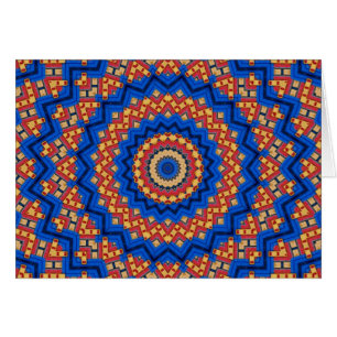Mandala oranje blauw