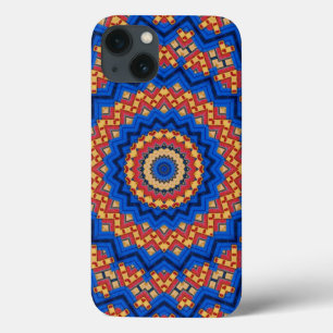 Mandala oranje blauw iPhone 13 hoesje