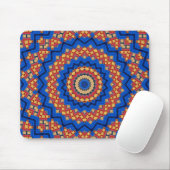 Mandala oranje blauw muismat (Met muis)