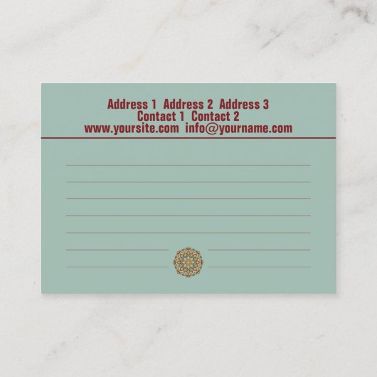 Mandala oriental - Carte de visite (Dos)