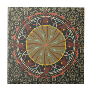 Mandala over dameskast Boho Bohemian retro Tegeltje