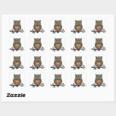 Mandala Owl Vierkante Sticker (Vel)