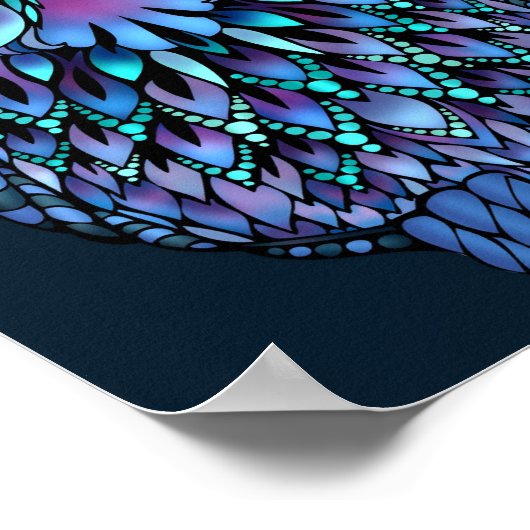 Mandala Owl Wall Art Poster (Hoek)