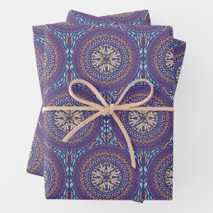 Mandala Paarse Ontwerp Inpakpapier Vel