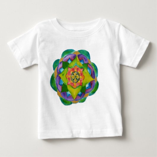 Mandala Painting Baby T-Shirt, wit (Voorkant)