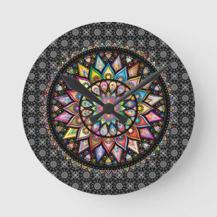 Mandala. Paix, Amour, horloge murale