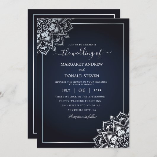 mandala partners trouwuitnodiging kaart (Voorkant / Achterkant)