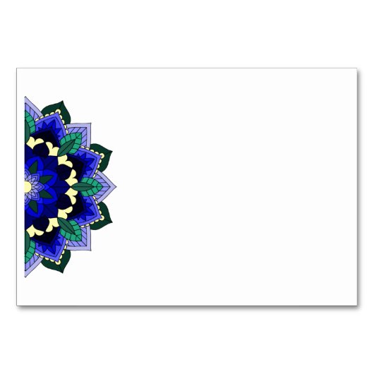 Mandala Patroon 02 in donkerblauw tabelnummer Kaart (Voorkant)