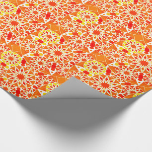 Mandala patroon, Coral Oranje en Gold Cadeaupapier