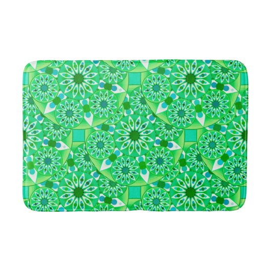 Mandala patroon, Emerald green en pauock Badmat (Voorkant)